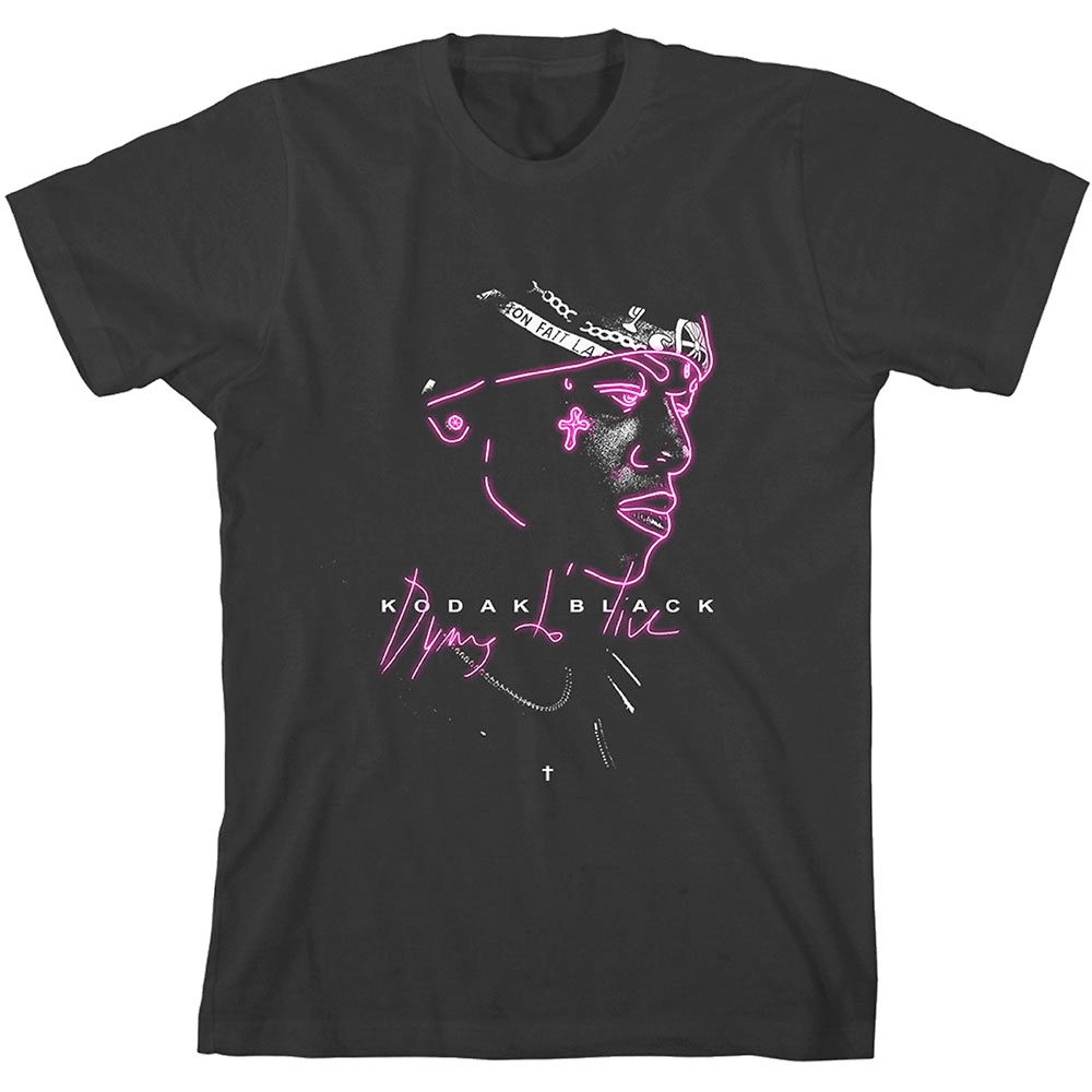 Kodak Black - Neon Outline Heren Tshirt - Zwart